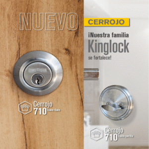 CERROJO AUX PERILLA 711 KINGLOCK CROMO MATE