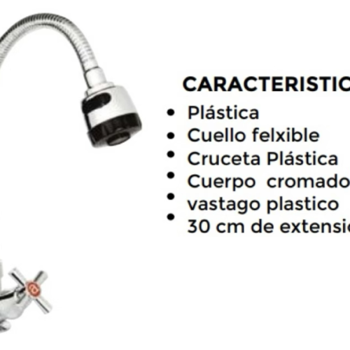 LLAVE LAVAPLATOS MESON FLEXIBLE TIPO PALANCA