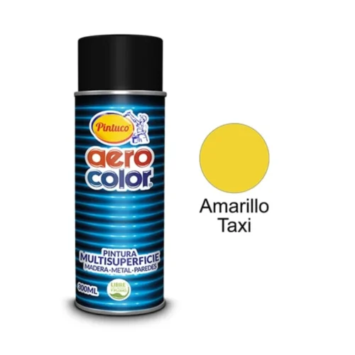 LACA AMARILLO TAXI BRILLANTE AEROCOLOR AEROSOLES 300 ML