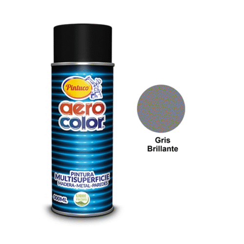 LACA GRIS BRILLANTE AEROCOLOR AEROSOLES 300 ML