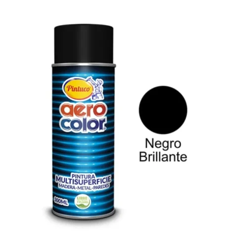 LACA NEGRO BRILLANTE AEROCOLOR AEROSOLES 300 ML