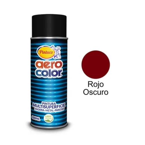 LACA ROJO OSCURO BRILLANTE AEROCOLOR AEROSOLES 300 ML