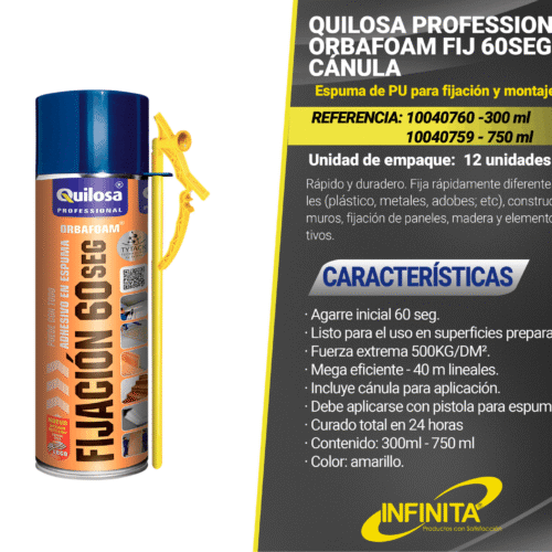 QUILOSA PROFESSIONAL ORBAFOAM POR 60 CÁNULA 0,75 L AMARILLO ES-PT – DEVOLUCION