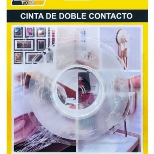CINTA DOBLE FAZ TRANSPARENTE DE 3 MTS