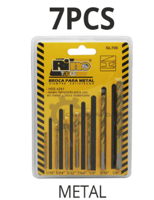 SET DE BROCAS TALADRO PARA METAL X 7 UND.