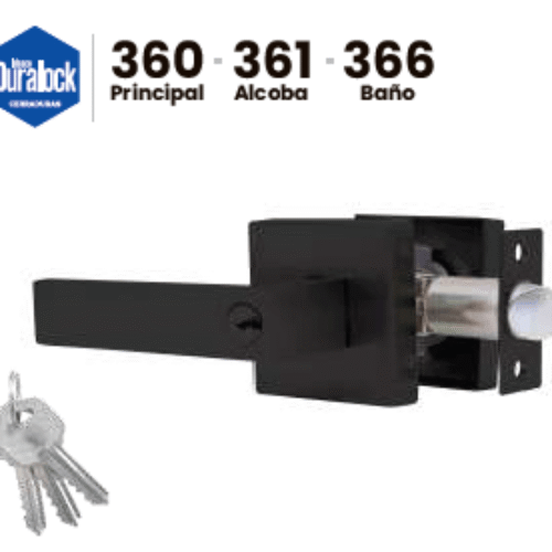 CERRADURA 366 MANIJA DE LUJO BAÑO CROMO MATE
