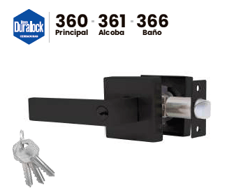 CERRADURA 366 MANIJA DE LUJO BAÑO CROMO MATE