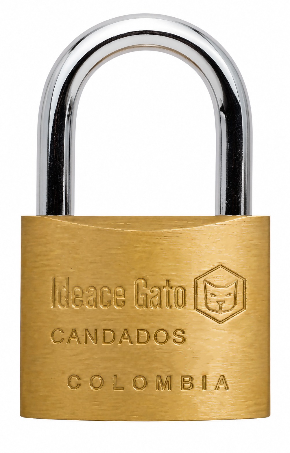CANDADO DE HIERRO- IDEACE GATO 32MM ACABADO BRONCE